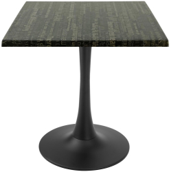 Masa restaurant/cafenea patrata Raki Graphite Night 70x70xh74cm blat werzalit si picior central metalic negru cu baza rotunda 50cm 