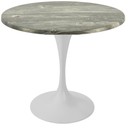 Masa restaurant/cafenea rotunda Raki Olp Pine D80xh74cm blat werzalit si picior metalic alb cu baza rotunda 50cm 