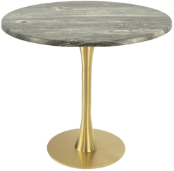 Masa restaurant/cafenea rotunda Raki Olp Pine D80xh74cm blat werzalit si picior metalic auriu cu baza rotunda 45cm 