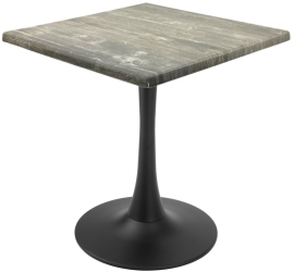 Masa restaurant/terasa patrata Raki Olp Pine 70x70xh74cm blat werzalit si picior central metalic negru cu baza rotunda 50cm 