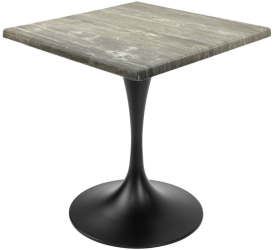 Masa restaurant/terasa patrata Raki Olp Pine 70x70xh74cm blat werzalit si picior metalic negru cu baza rotunda 50cm 