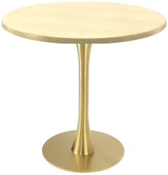 Masa restaurant/terasa rotunda Raki Maple D80xh74cm blat werzalit si picior metalic auriu cu baza rotunda 45cm 
