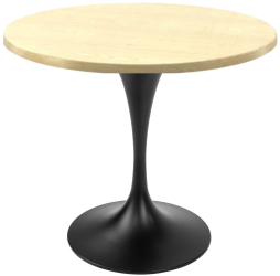 Masa restaurant/terasa rotunda Raki Maple D80xh74cm blat werzalit si picior metalic negru cu baza rotunda 50cm 