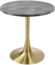 Masa rotunda bistro Raki Copperfield D60xh74cm interior/exterior blat werzalit si picior central metalic auriu cu baza rotunda 50cm 