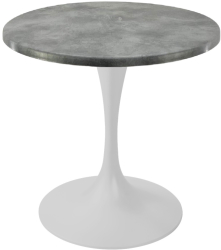 Masa rotunda bistro Raki Copperfield D60xh74cm interior/exterior blat werzalit si picior metalic alb cu baza rotunda 50cm 