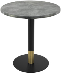 Masa rotunda bistro Raki Copperfield D60xh74cm interior/exterior blat werzalit si picior metalic cu baza rotunda negru/auriu 
