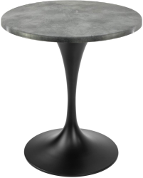 Masa rotunda bistro Raki Copperfield D60xh74cm interior/exterior blat werzalit si picior metalic negru cu baza rotunda 50cm 