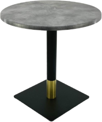 Masa rotunda bistro Raki Copperfield D60xh74cm interior/exterior blat werzalit si picior metalic negru/auriu 