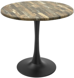 Masa rotunda bistro Raki Maracaibo D70xh74cm blat werzalit si picior central metalic negru cu baza rotunda 50cm 