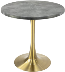 Masa rotunda cafenea Raki Copperfield D70xh74cm interior/exterior blat werzalit si picior central metalic auriu cu baza rotunda 50cm 