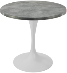 Masa rotunda cafenea Raki Copperfield D70xh74cm interior/exterior blat werzalit si picior metalic alb cu baza rotunda 50cm 