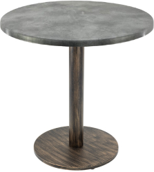 Masa rotunda cafenea Raki Copperfield D70xh74cm interior/exterior blat werzalit si picior metalic cu baza rotunda aspect vintage bronz an 