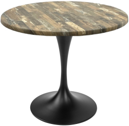 Masa rotunda cafenea Raki Maracaibo D80xh74cm blat werzalit si picior metalic negru cu baza rotunda 50cm 