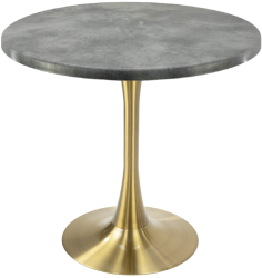 Masa rotunda restaurant Raki Copperfield D80xh74cm interior/exterior blat werzalit si picior central metalic auriu cu baza rotunda 50cm 