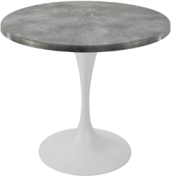 Masa rotunda restaurant Raki Copperfield D80xh74cm interior/exterior blat werzalit si picior metalic alb cu baza rotunda 50cm 