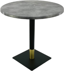 Masa rotunda restaurant Raki Copperfield D80xh74cm interior/exterior blat werzalit si picior metalic negru/auriu