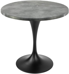 Masa rotunda restaurant Raki Copperfield D80xh74cm interior/exterior blat werzalit si picior metalic negru cu baza rotunda 50cm 