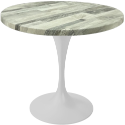 Masa rotunda restaurant/terasa Raki White Block D80xh74cm blat werzalit si picior metalic alb cu baza rotunda 50cm 