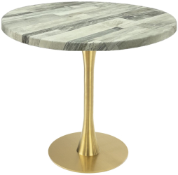 Masa rotunda restaurant/terasa Raki White Block D80xh74cm blat werzalit si picior metalic auriu cu baza rotunda 45cm 