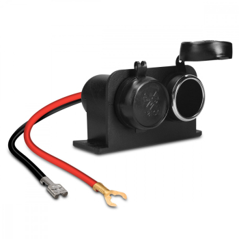 Priza dubla pentru bricheta auto Navaris 12V Stecher impermeabil Negru 45889.02 