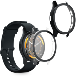 Set 2 Huse Kwmobile cu sticla securizata pentru Garmin Venu 3 Transparent/Negru Plastic KWM0000251R002C 