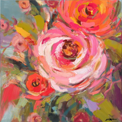 Tablou canvas Flower 100x3.5x100 cm 