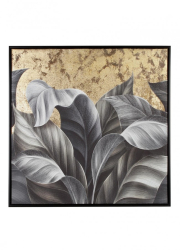 Tablou canvas in ulei Leaves 82.6x4.3x82.6 cm 