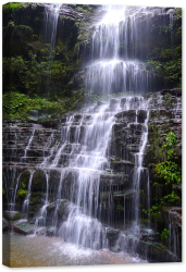 Tablou canvas luminescent luminos in intuneric GlowforHome Dualv-View rama lemn fosforescent Cascada peisaj natural natura si stare de 