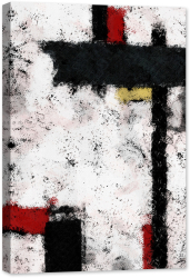 Tablou canvas luminescent luminos in intuneric GlowforHome Dualv-View rama lemn fosforescent Lucrare Artistica abstracta cu alb negru 