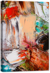 Tablou canvas luminescent luminos in intuneric GlowforHome Dualv-View rama lemn fosforescent Lucrare desen Abstract Multicolora Textur 