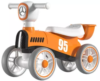 Bicicleta fara pedale pentru copii Flippy cu lumini si muzica 4 roti varsta 1-3 ani material PP 63 x24 x41 cm portocaliu 
