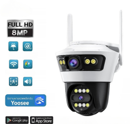 Camera Smart ALG&trade 8 Megapixeli Conexiune Wifi 2 Lentile Vizualizare Live In Aplicatie Interior/Exterior 