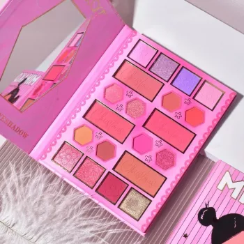 Paleta de Machiaj KEVIN&COCO 20 Culori Pink Girl Fard de Pleoape si Blush Roz 