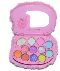 Paleta de Machiaj KEVIN & COCO Pink Fuzzy Fard de Pleoape 12 culori 15 x 10.5 x 3 cm 