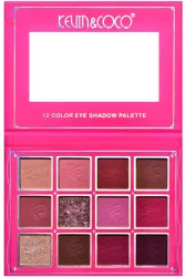 Paleta de Machiaj KEVIN & COCO Stay Wild. Fard de Pleoape 12 culori 13.6 x 10.4 x 0.9 cm 