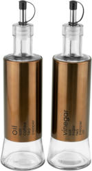 Set 2 sticle pentru ulei si otet RAKI TOP 2x320ml din sticla culoare bronz 