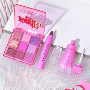 Set 3 Produse de Machiaj KEVIN & COCO Pink Ice Star 9 culori 15.5 x 13 x 3.4 cm 