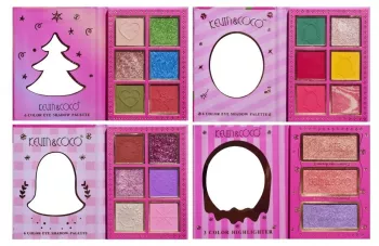 Set 4 Palete de Machiaj KEVIN & COCO Christmas Jingle 21 culori 27.3 x 20.8 x 2.4 cm 