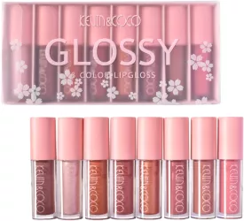 Set 8 Lip Gloss nunate rose nude glosy cutie dreptunghiulara 8.3 x 17.5 x 2.7 cm 181.5 g multicolor 