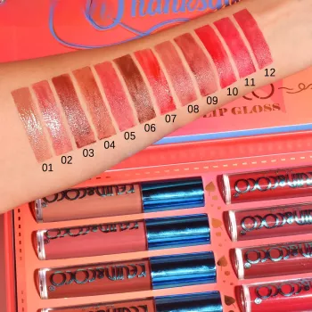 Set de Buze KEVIN & COCO Caramel Pie 12 Lip Gloss-uri 24 x 18.5 x 3.4 cm Multicolor 