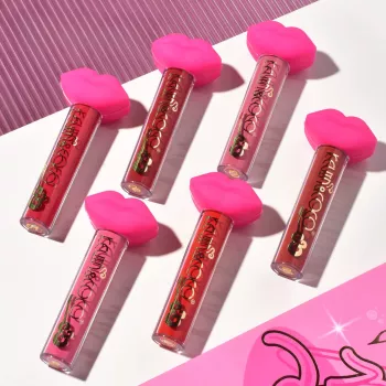 Set de Buze KEVIN & COCO Punk Rock 6 Lip Gloss-uri 19.3 x 12 cm Roz/Maro 