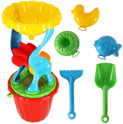 Set galeata cu accesorii pentru nisip si plaja MARIOINEX multicolor 