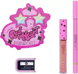 Set Paleta de machiaj cu 14 farduri de pleoape Kevin&Coco Red Heart Eyeshadow Palette 21 x 20.5 x 2.2cm