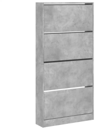 vidaXL Dulap de pantofi 4 sertare rabatabile gri beton 80x21x163 5cm 
