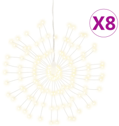 vidaXL Lumini stelare de Craciun 140 LED-uri 8 buc. alb cald 17 cm 