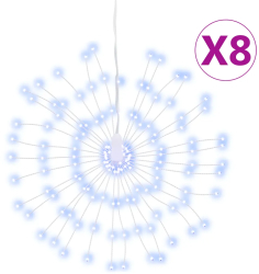 vidaXL Lumini stelare de Craciun 140 LED-uri 8 buc. alb rece 17 cm 