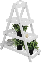 ProGarden Etajera triunghiulara 3 niveluri alb MDF 
