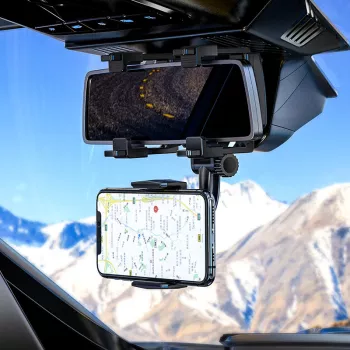 Suport auto pentru telefon cu prindere pe oglinda retrovizoare 