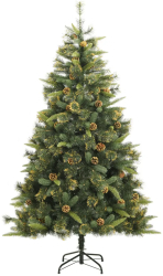 vidaXL Brad de Craciun artificial cu conuri si balamale 240 cm 