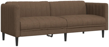 vidaXL Canapea cu 3 locuri maro material textil 